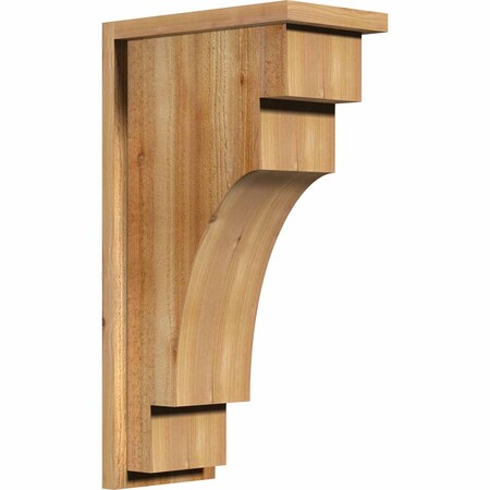 Ekena Millwork Mediterranean Rough Sawn Corbel w/Backplate, Western Red Cedar, 8"W x 14"D x 26"H COR08X14X26MED01RWR